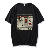 Radiohead T Shirt Vintage Hip Hop Rock Band T-shirts Unisex Music Fans Funny Prints Mens Short Sleeve 100 Cotton Harajuku Tees2023