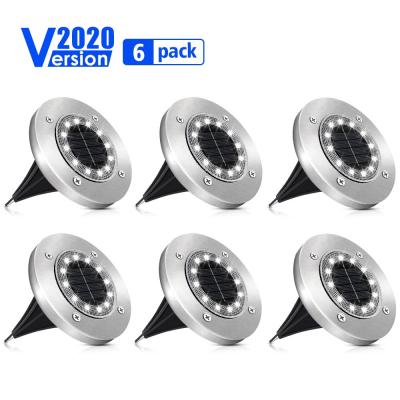 6PCS LED Solar Path Light 12 LED Solar Power Buried Lights Ground Lamp Outdoor Path Way Garden Decking Underground Lamps Power Points  Switches Savers