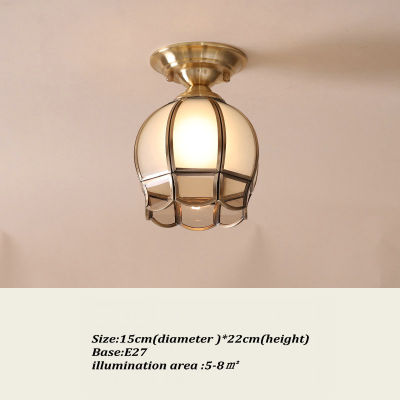 Artpad Modern Copper Ceiling Lamp for Salon Bedroom Study Modern Chandelier for the Hallway Aisle Home Decor Indoor Lighting E27