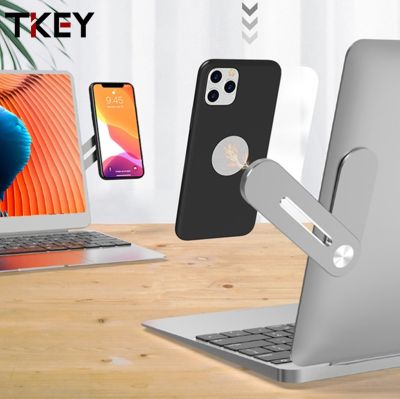 Tkey New Phone Holder Adjustable Computer Laptop Screen Side Phone Stand Mount Bracket Connect Tablet Support Holder For Iphone