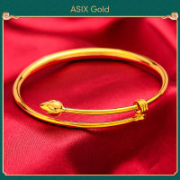 ASIX GOLD สร้อยข้อมือทองแท้ สร้อยข้อมือผู้หญิง เค โกลด์ ชุบทอง การประกันคุณภาพ 999 ไม่ดำ ไม่หลุดลอก ดอกบัว ให้กำเนิด เป็นมงคล ของขวัญ