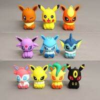 Sylveon Umbreon Espeon Leafeon Jolteon รุ่น Q 10ชิ้น/เซ็ตของเล่น Pvc ฟิกเกอร์อนิเมะน่ารักสำหรับเด็ก