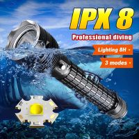 XHP70 Diving Flashlight Rechargeable Diving Torch IPX8 Waterproof Led Torch Light Underwater 500m Flashlight Underwater Lantern Rechargeable  Flashlig