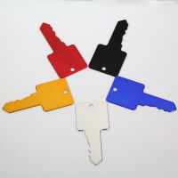 Wholesale 50pcs Blank DIY Key Shape ID Tag Dog Cat Name Card Key Chains Tags with Ring- Free Shipping