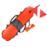 Inflatable Safety Float Scuba Diving Surface Marker Signal Float with Dive Flag 78LBS Maximum Buoyancy Bearing Weight for Scuba Diving Spearfishing Snorkeling Swimming