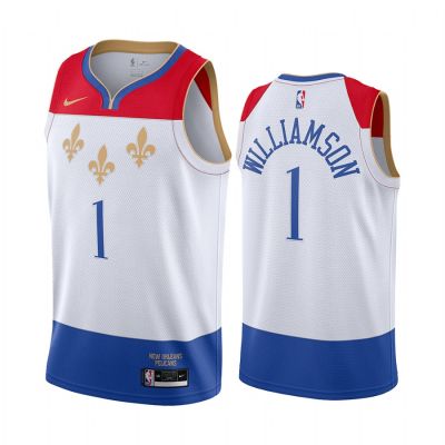 Ready Stock New Arrival Mens No.1 Zion Williamson New Orleans Pelicans 2020/21 Swingman Jersey - White