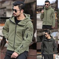 [COD] Wholesale Mens Outdoor Warm Fleece Jacket Cold-proof Hoodie Color Hooded