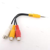 Audio 3.5mm Aux Male jack Stereo 3 pole to 3 RCA Female 3rca Video AV Adapter Cable for High-Performance Video Audio Playback YB1TH