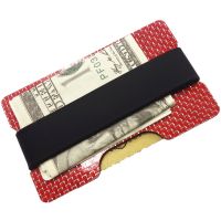 Carbon Fiber Credit Card Holder RFID Blocking Slim Travel Wallet Durable Purse For Men Minimalist Front Pocket Elatic Money Band
