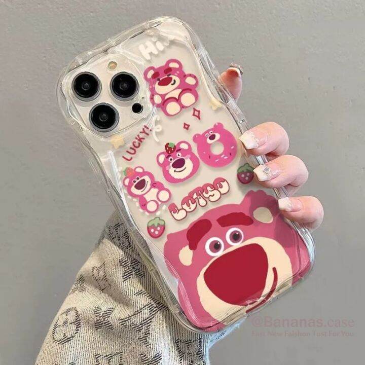 เคสโทรศัพท์มือถือ-แบบใส-ลายการ์ตูนหมีสตรอเบอร์รี่-ชินจัง-สําหรับ-iphone-14-13-12-x-xr-xs-7-8