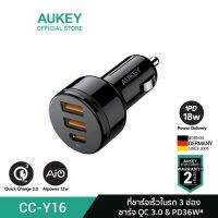 [ทักแชทรับคูปอง] AUKEY PowerAuto 36W Power Delivery Car Charger ชาร์จเร็วในรถ QC 3.0 2 ช่อง ชาร์จเร็ว Power Delivery 1 ช่อง รุ่น CC-Y16