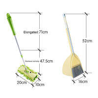 Play House Miniature Simulation Broom Mop Set Toys Cleaning Tool Pretend Role Sweeping Game Educational For Baby Children Toy