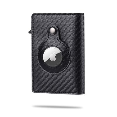 （Layor wallet） กระเป๋าสตางค์ Apple ผู้ชาย,กระเป๋าเงินคาร์บอนไฟเบอร์แฟชั่น ID เครดิตกระเป๋าเก็บบัตร Rfid Airtag บางเฉียบ
