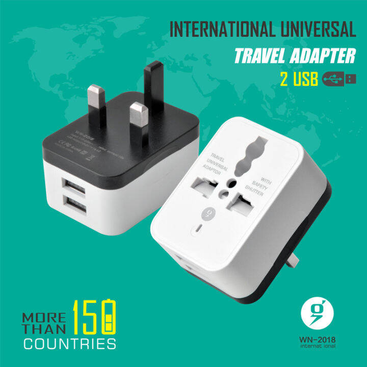 Type G Adapter UK Plug with Dual USB 5V 2A Multifunction 10A Universal