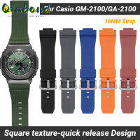 สายนาฬิกาข้อมือยาง TPU 16มม. สำหรับ Casio G-Shock GM2100 GA2100อุปกรณ์สายนาฬิกาผู้ชายเจลนิ่มสายนาฬิกาเนื้อสี่เหลี่ยมจัตุรัสปล่อยอย่างรวดเร็ว