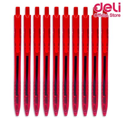 ( โปรโมชั่น++) คุ้มค่า Deli Q34 Ball point pen ปากกาลูกลื่น หมึกแดง ขนาดเส้น 0.5mm แพ็ค 10 แท่ง สุดค้ม ปากกา เครื่องเขียน ปากกาเขียนดี ปากกาแดง ราคาสุดคุ้ม ปากกา เมจิก ปากกา ไฮ ไล ท์ ปากกาหมึกซึม ปากกา ไวท์ บอร์ด