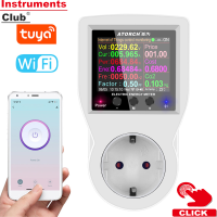 Instruments Tuya Wifi ซ็อกเก็ตอัจฉริยะไฟฟ้าตรวจสอบพลังงานหลายเมตรตรวจสอบ2.4นิ้วหน้าจอสีโทรศัพท์มือถือ APP อุปกรณ์ควบคุมระยะไกล