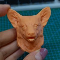 Unpainted 16 Scale Corgi Dog Head Sculpt สำหรับ12นิ้ว Action Figure ตุ๊กตาภาพวาดออกกำลังกาย No.073