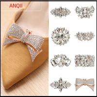 ANQII 1PC อุปกรณ์เสริม เจ้าสาว Rhinestone ส้นสูง แคลมป์สแควร์ คลิปตกแต่งรองเท้า หัวเข็มขัด คลิปเงา