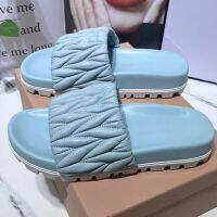 New Arrive Women Flat Slippers Peep Toe Thick Sole Runway Designer Summer Flip Flops Vacation Beach Lazy Comfor Slippers Women