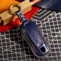 New Luxury Leather car key case cover fob protector for Porsche 718 958 Panamera 911 Macan keychain holder keyring shell