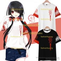 2023 New2023ใหม่อะนิเมะวันที่สด Tokisaki Kurumi เสื้อยืดญี่ปุ่นอะนิเมะผู้ชายหลวมผู้หญิงสบายๆ3D พิมพ์แขนสั้น T U Nisex ลำลองคอสเพลย์ด้านบน