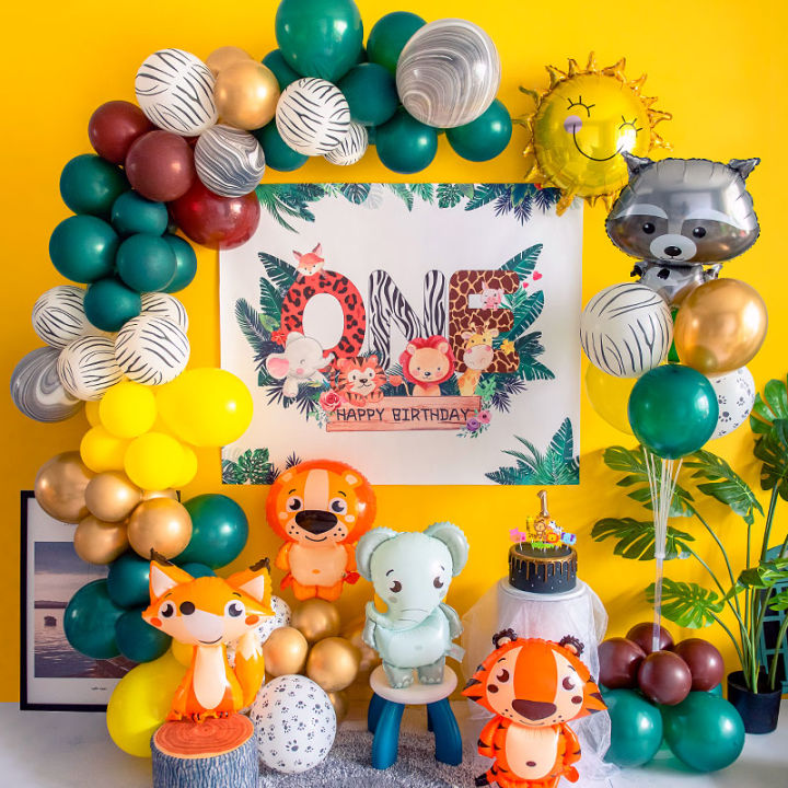 101pcs Jungle Safari Balloon Garland for Forest Animal Birthday Party  Decorations | Lazada