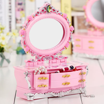 Hot selling Creative Music Box Makeup Box with Drawer Dancing Princess Jewelry Decoration Girlfriends Child Girls Gifts