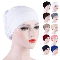 Trendy Women Hijab Muslim Turban Bandana Instant Head Wrap Cap Female Nightcap Multi-color Headscarf Beanies