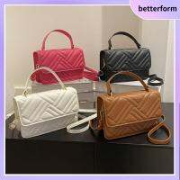 BETTERFORM สีทึบทึบ กระเป๋าสะพายไหล่แบบสั้น หนังพียู กระเป๋า crossbody มีสไตล์ กระเป๋าแมสเซนเจอร์ ผู้หญิงผู้หญิงผู้หญิง