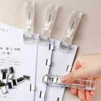 1pc Transparent Clip Pusher Paper Binder Clip Installer Test Papers File Clip Stapler Office Stationery Supplies