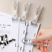 1pc Transparent Clip Pusher Paper Binder Clip Installer Test Papers File Clip Stapler Office Stationery Supplies Staplers Punches