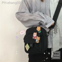 Korean Cute Student Girls Canvas Bag Youth Small Cross Bag Harajuku Cartoon Women Shoulder Messenger Bag Cellphone Pouch Purse