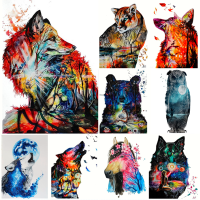 5D DIY Diamond Painting Cartoon Animal Wolf Horse Owl Full Drill Embroidery Mosaic Cross Stitch Kits Crafts Home Wall Decor