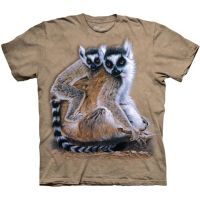 Ring Tailed lemur &amp; Baby KIDS T-shirt-KIDS Large