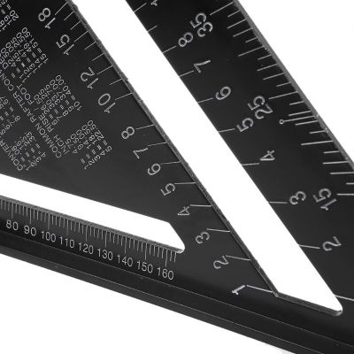 12Inch 12Inch Aluminum Alloy Metric Triangle Ruler Angle Protractor Speed Square Woodwork Protractor Gauge High Precision Tool