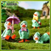 ร่มสวนขนาดเล็กเครื่องประดับตกแต่งบ้านขนาดเล็ก VFF เสื้อกันฝนรูปเป็ด