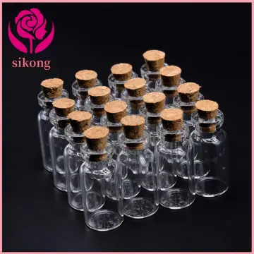 10PCS 14ml Small Mini Glass Bottle Vials Jars Wedding Wishing