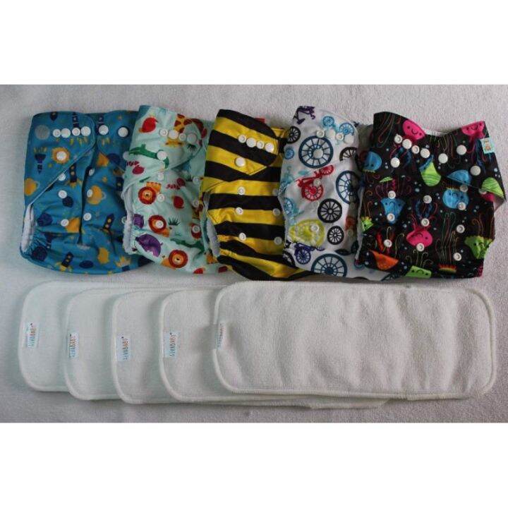 5 sets Alva Cloth diaper means bundle of 5 pcs with free insert each