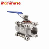 ♟ BSP 1/4 3/8 1/2 3/4 1 1-1/4 1-1/2 3 Piece Full Port Ball Valve Thread Type Stainless Steel ss304 Ball Valve