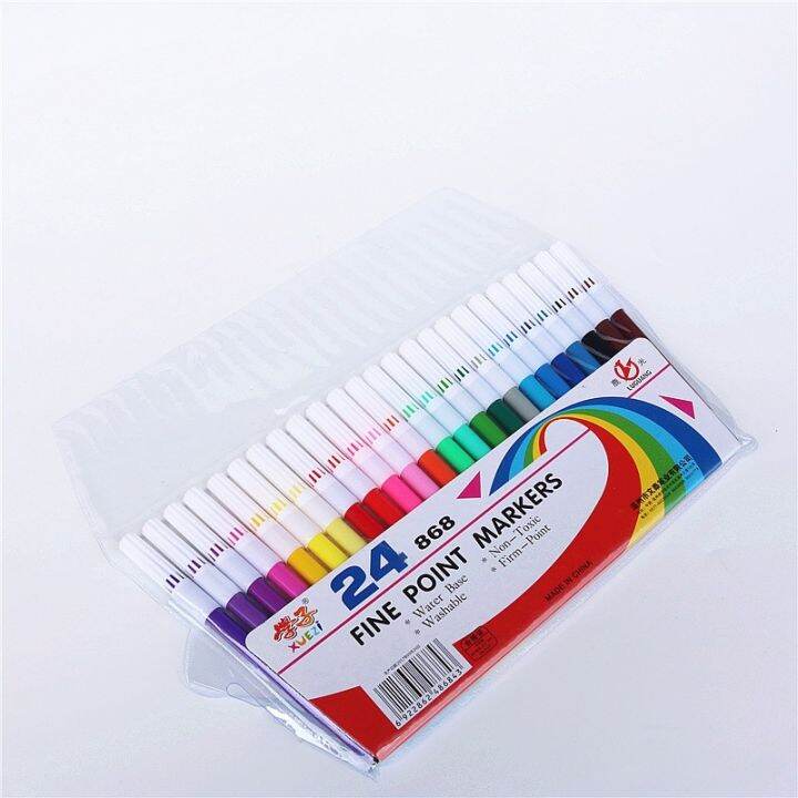 12-18-24-สีน้ำสีวาดปากกาสี-fine-point-felt-tip-marker-ปากกาสำหรับเด็กนักเรียน-diy-สมุดภาพ-art-supplies-zptcm3861