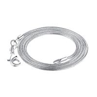 ♧❖  100pcs/lot 1MM 925 Plated Snake Chain Necklace with Clasps Jewelry Chains for Pendant 18inch To Inch