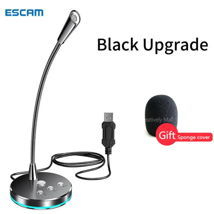 【NEW】ESCAM Microphone For PC Desktop Desktop W33 Microphone Noise