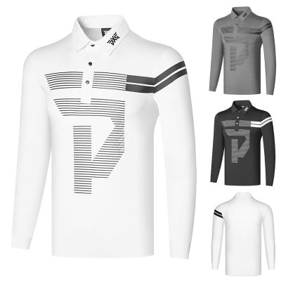 ANEW Mizuno Callaway1 Odyssey J.LINDEBERG Amazingcre XXIO PEARLY GATES ✲♧☄  Golf clothing mens long-sleeved T-shirt outdoor sports leisure quick-drying breathable POLO shirt golf clothes
