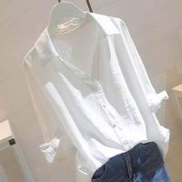 WomenS Solid Color Casual Top Medium Sleeved Loose Elegant Blouse For Women Sexy Cotton Linen V Neck Shirt Fashion 2023