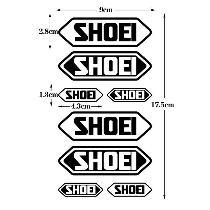 shoei-หมวกกันน็อคสติกเกอร์สติกเกอร์พีวีซีกันน้ำครีมกันแดดสติกเกอร์-shoei-ขี่หมวกกันน็อคตกแต่งสะท้อนแสงจักรยานรถยนต์ไฟฟ้ารถจักรยานยนต์หมวกกันน็อคสากลสติกเกอร์รูปลอก