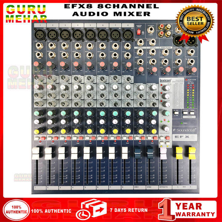 SOUNDCRAFT (EFX8) 8Channel Audio Mixer with BuiltIn Effects (Passive Mixer) Heavy Duty