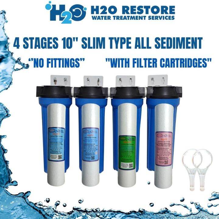 Water Filter 4 Stages 10” Slim type All Sediment No Fittings Ideal for ...