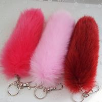 【YF】♟✻  Fashion Fur Tail Keychain Colorful Car Chain Pendant Decoration Gifts Accessories