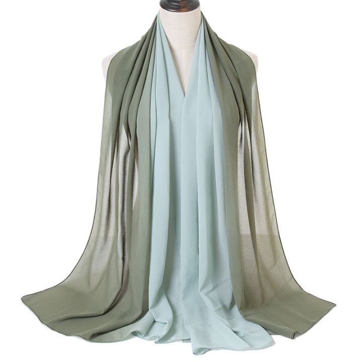 women-plain-ombre-bubble-chiffon-instant-hijab-shawl-lady-high-quality-gradient-wrap-headband-bufandas-muslim-snood-180x70cm